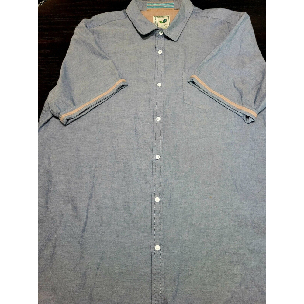 Colours Alexander Julian Organic Cotton Blue Button Up. Size XXL